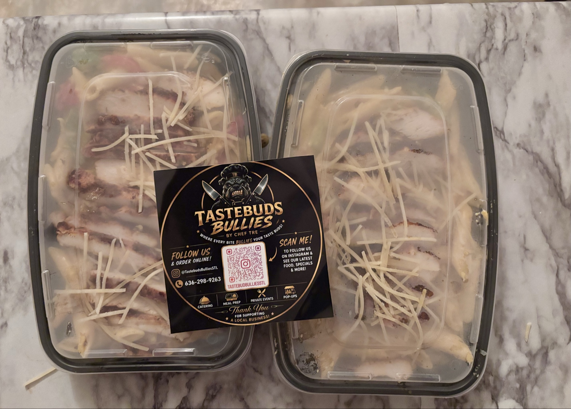 Blackened chicken penne pasta meal prep